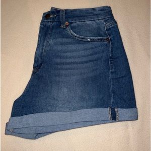 Dark Denim High-Rise Shorts